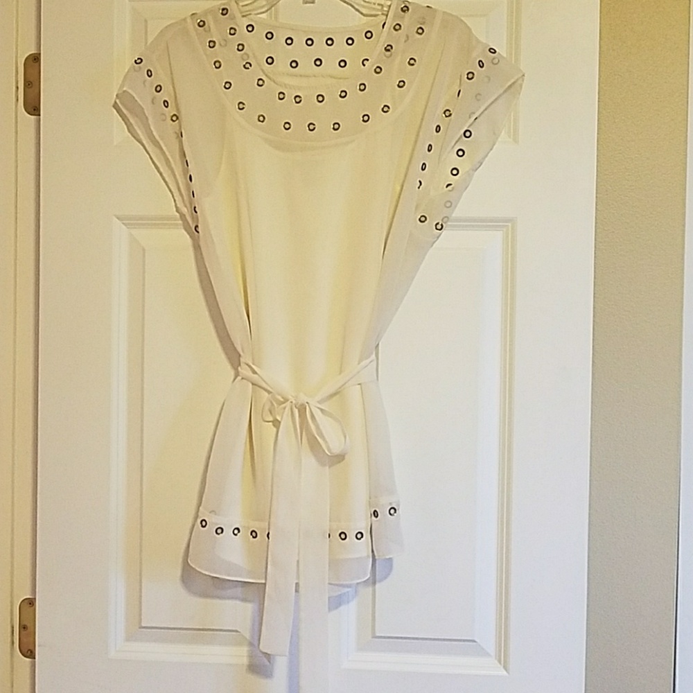 Sheer Tunic or mini dress with gold rivets